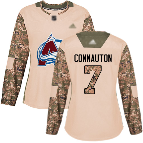 Adidas Avalanche #7 Kevin Connauton Camo Authentic 2017 Veterans Day Women's Stitched NHL Jersey